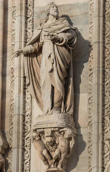 Milan Italië Juni 2018 Buiten Decoratie Van Milaan Kathedraal Metropolitan — Stockfoto