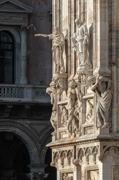 Milão Itália Junho 2018 Decoração Exterior Catedral Milão Catedral Basílica — Fotografia de Stock