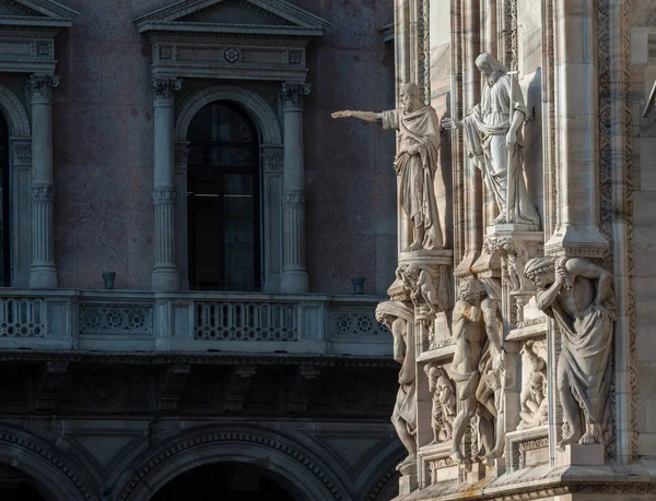 Milano Giugno 2018 Decorazione Esterna Del Duomo Milano Cattedrale Metropolitana — Foto Stock