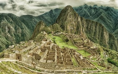 Machu Picchu in Peru. UNESCO World Heritage Site clipart