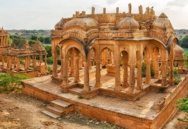 Bada Bagh, also called Barabagh (Big Garden) is a garden complex in Rajasthan in India. It contains a set of royal cenotaphs, or chhatris of Maharajas of Jaisalmer state clipart
