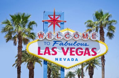 Las Vegas tabelada parlak güneşli bir günde, Nevada, ABD