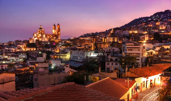 Nachtansicht Taxco Stadt Mexiko — Stockfoto