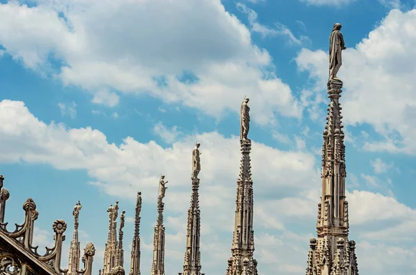 Buiten Decoratie Beelden Van Milaan Kathedraal Duomo Milano Metropolitan Cathedral — Stockfoto