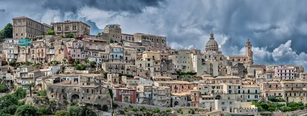 Panoramisch Uitzicht Middeleeuwse Stad Ragusa Ibla Sicilië Italië — Stockfoto