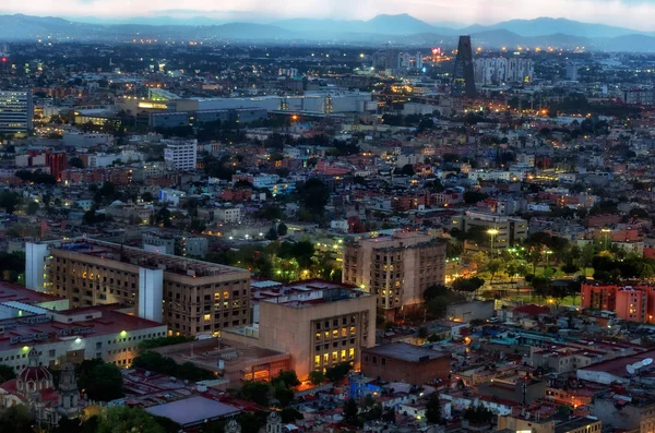 Mooie Stadsgezicht Van Zocalo Nachts Mexico Stad Mexico — Stockfoto