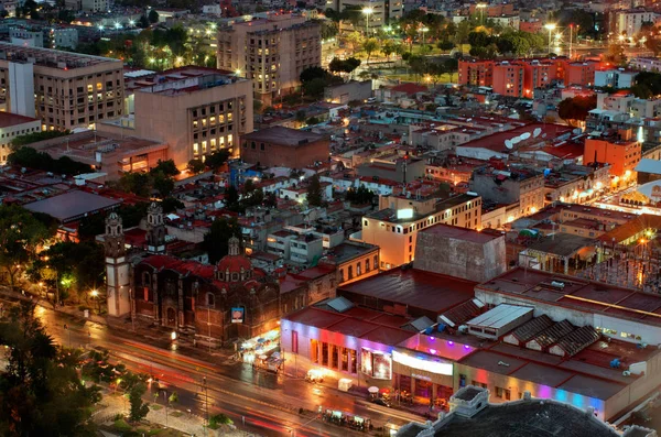 Hermoso Paisaje Urbano Zócalo Por Noche Ciudad México México — Foto de Stock