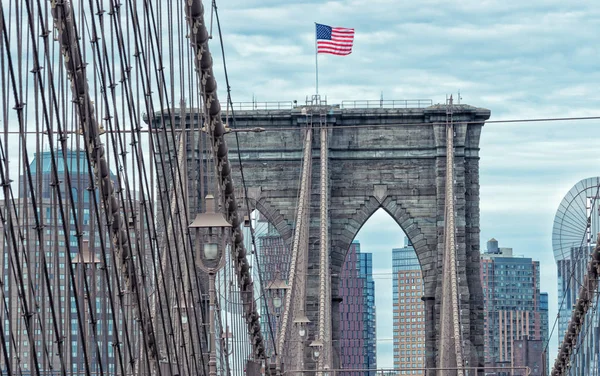 Γέφυρα Του Μπρούκλιν Στη Νέα Υόρκη Ηπα — Φωτογραφία Αρχείου