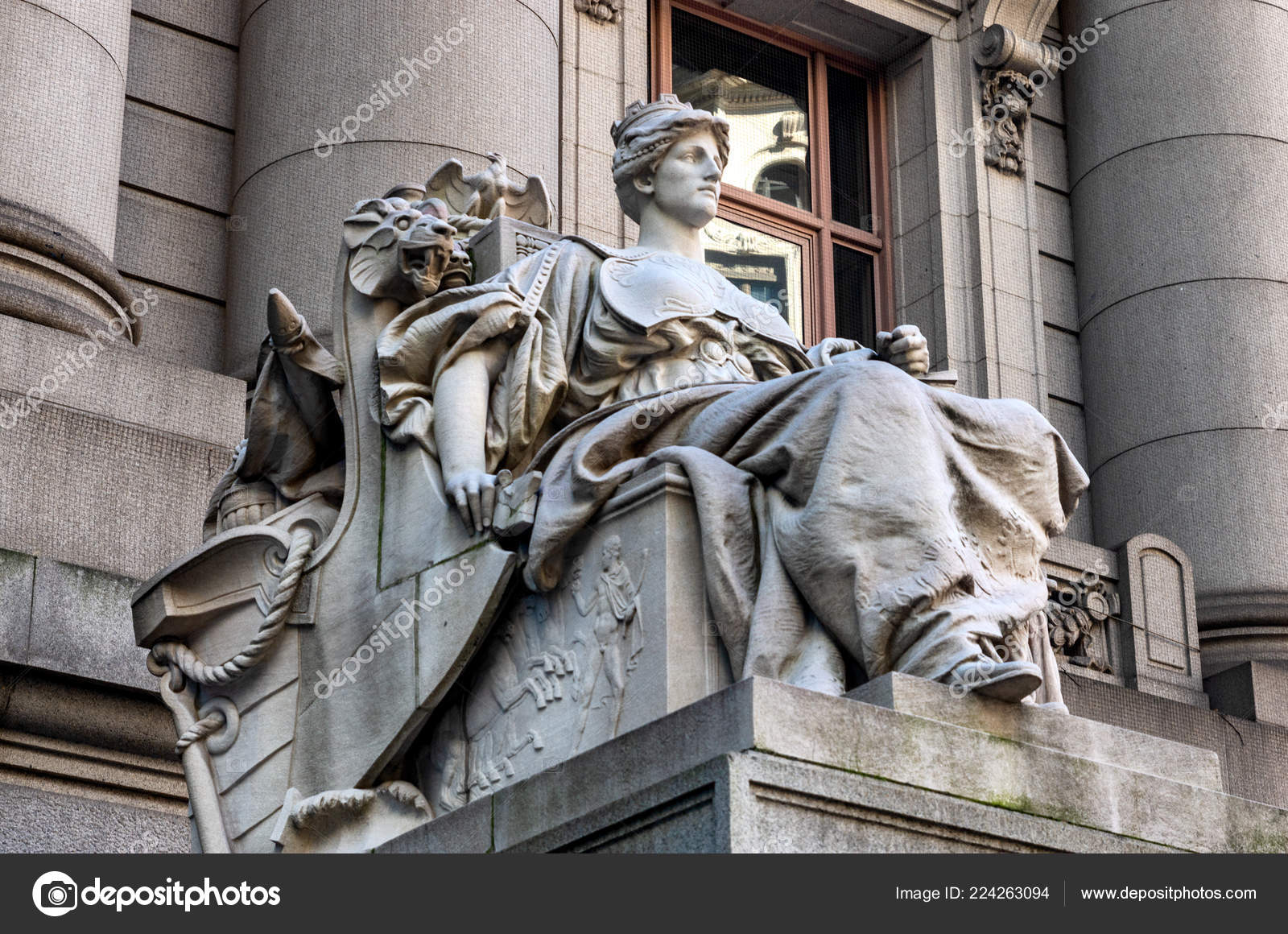 New York Usa October 2018 Statue Front Exterior Alexander Hamilton