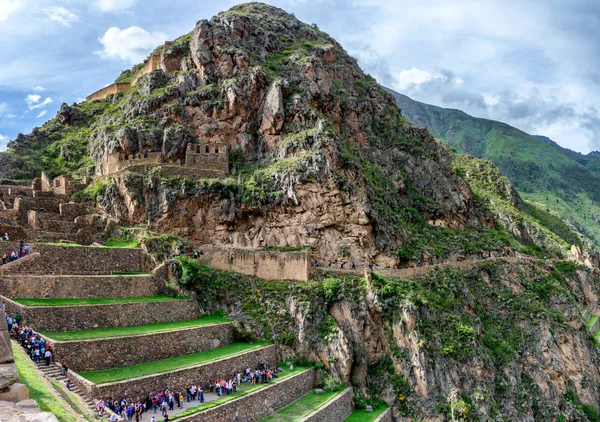 オリャンタイタンボ ペルー 2015 ビュー古いインカの要塞アンデス クスコ ペルーの聖なる谷 — ストック写真