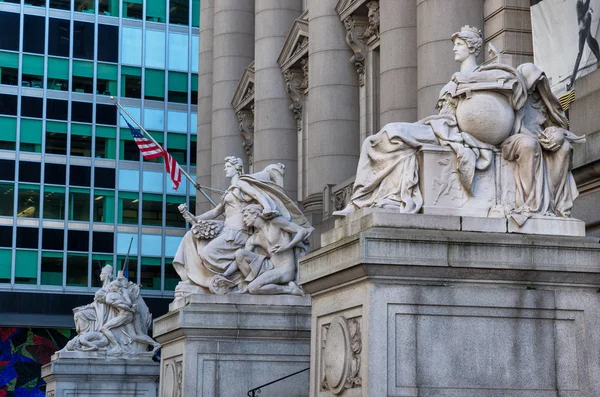 New York Usa Října 2018 Socha Přední Vnější Straně Alexander — Stock fotografie