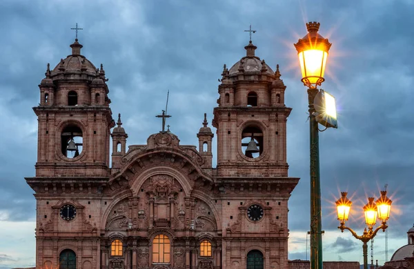 Zabytkowy Kościół Jezuitów Kościół Towarzystwa Jezusowego Cusco Peru — Zdjęcie stockowe