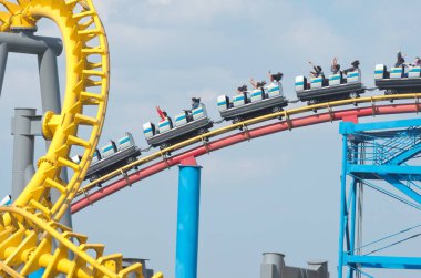 Mexico City, Meksika - 1 Aralık 2016: Altı bayrakları macera eğlence parkı Mexico City