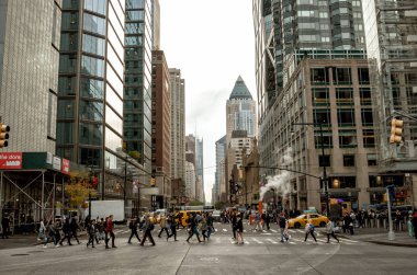 New York, ABD - November1, 2018: 8 Columbus Circle Manhattan'da Marnixkade Ave