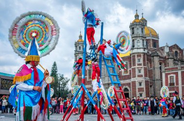 Mexico City, Meksika - 9 Aralık 2016: Festival, Virgin Guadalupe kitle töreni ile 