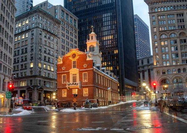 Boston Сша Грудня 2016 Старий Будинок Держави Хмарочосів Фінансового Району — стокове фото