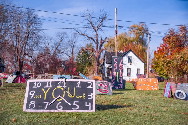 Detroit Michigan Eua Novembro 2018 Projeto Heidelberg Ambiente Arte Livre — Fotografia de Stock