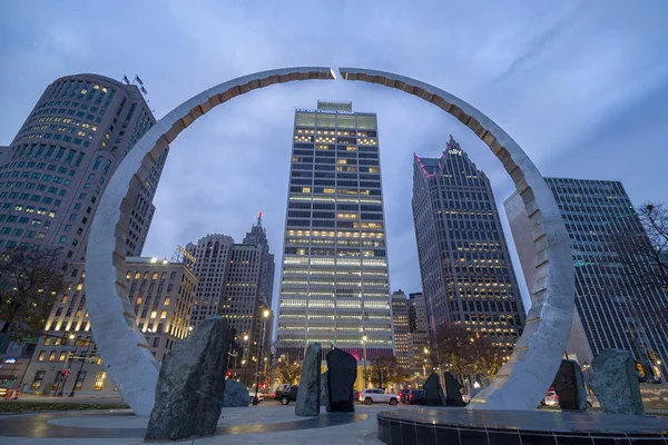 Detroit Michigan Amerikai Egyesült Államok 2018 November Kilátás Nyílik Belvárosra — Stock Fotó