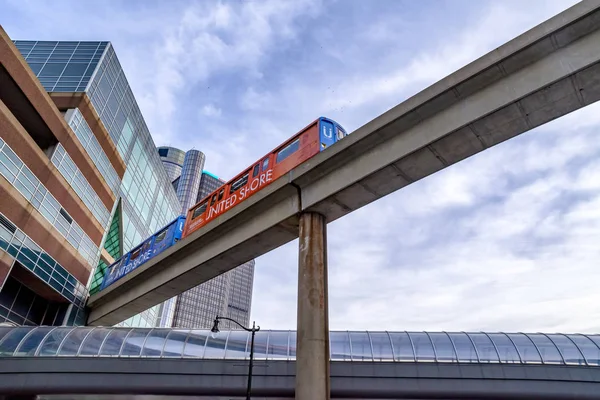 Detroit Michigan Usa November 2018 Detroit People Mover Dpm Mile - Stock-foto