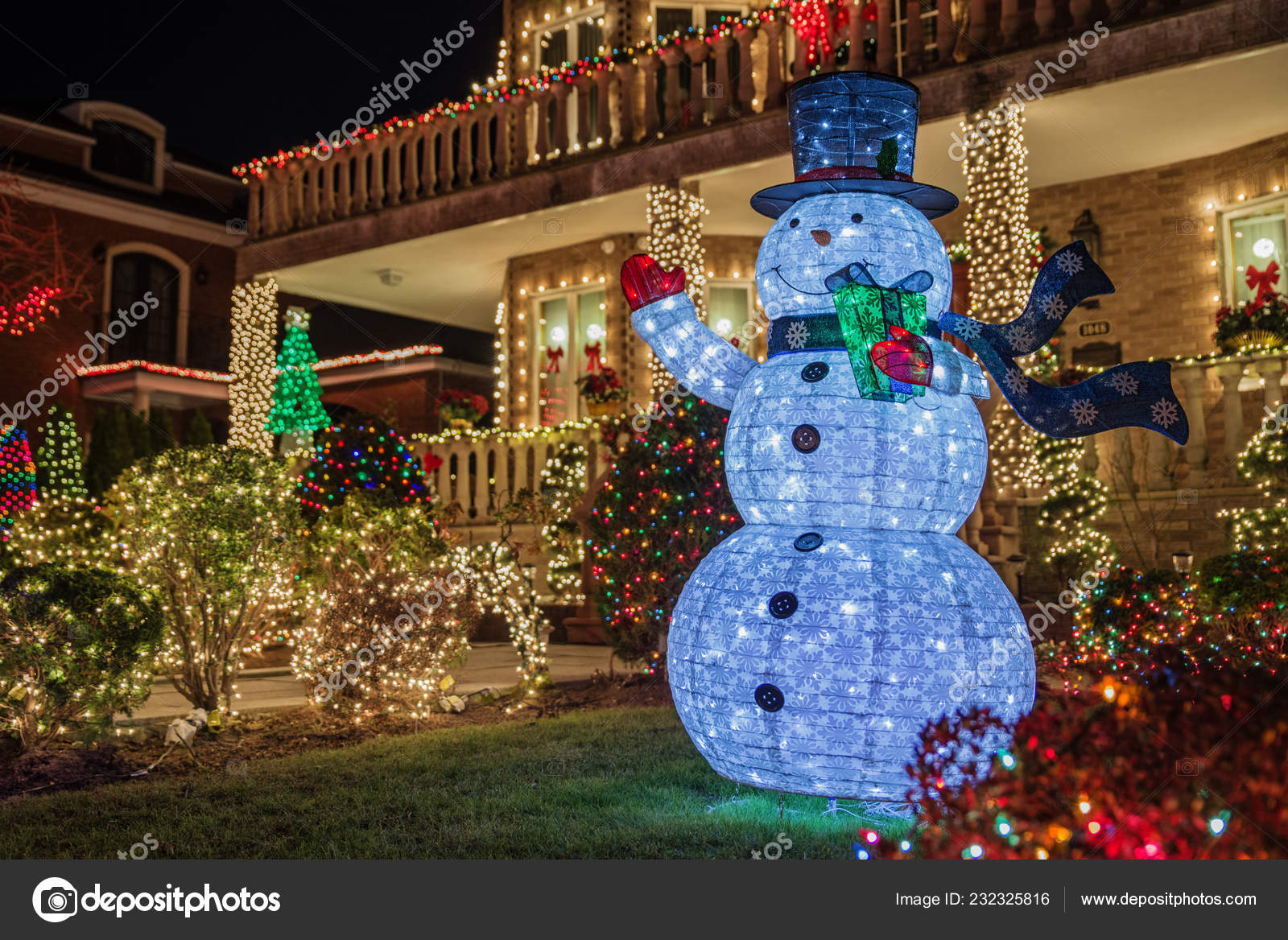 New York Usa December 2018 Christmas Decorations Houses ...
