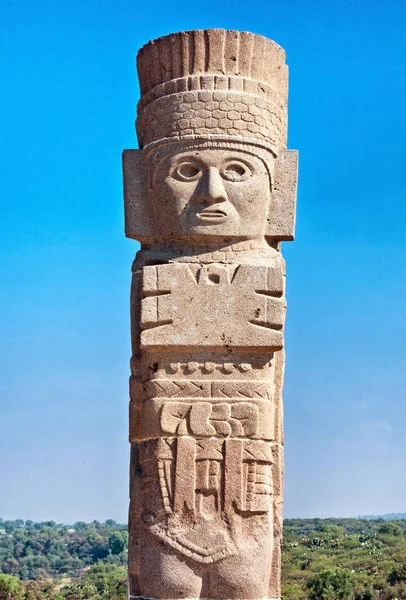 Toltec Warriors Columns Pyramid Quetzalcoatl Morning Star Tula Mesoamerican Archaeological — Stock Photo, Image