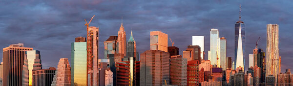 Panoramic view of Manhattan skyline , New York City. USA