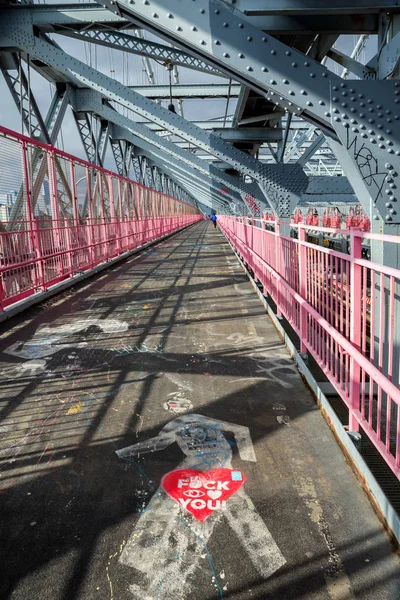 New York Usa Dicembre 2018 Williamsburg Bridge Ponte Sospeso Sull — Foto Stock