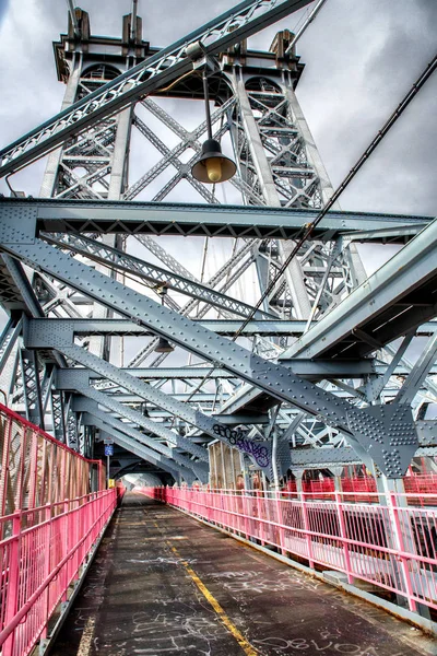 New York Usa December 2018 Williamsburg Bridge Suspension Bridge East — стоковое фото