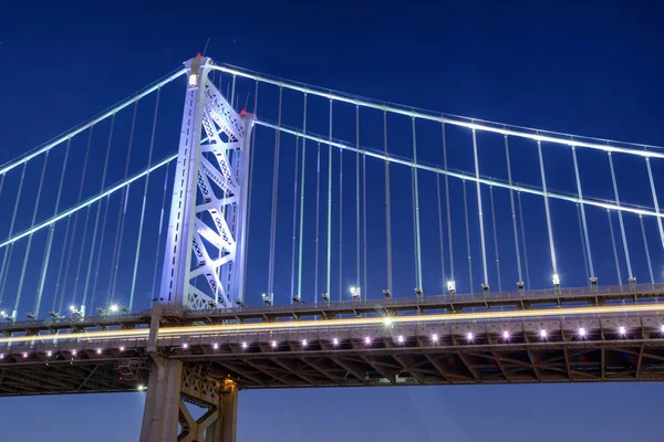 Ben Franklin Bridge Filadelfii Zachodzie Słońca Stany Zjednoczone Ameryki — Zdjęcie stockowe