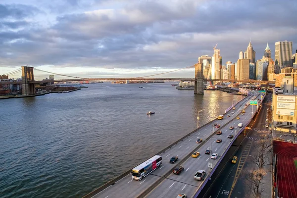 New York Usa November 2018 Fdr Drive Brooklyn Bridge View — Stock Photo, Image