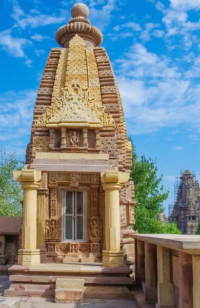 Ινδουιστικός Ναός Στο Κατζουράχο Ινδία Μνημείο Παγκόσμιας Κληρονομιάς Της Unesco — Φωτογραφία Αρχείου