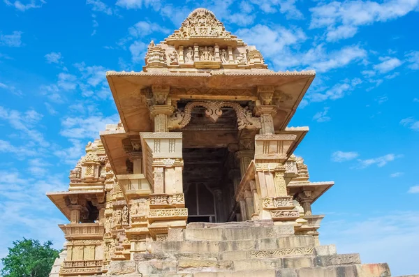 Hinduistycznej Świątyni Khajuraho Indie Światowego Dziedzictwa Unesco — Zdjęcie stockowe