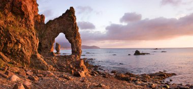 Sunrise headland Velikan, Sakhalin Adası, Rusya Federasyonu