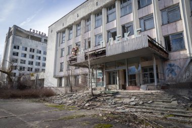 Pripyat şehir, Çernobil dışlama bölgesi, Ukrayna Bina terk