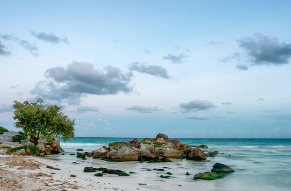 Trópusi homokos strand, a Karib-tenger. Mexikó. — Stock Fotó