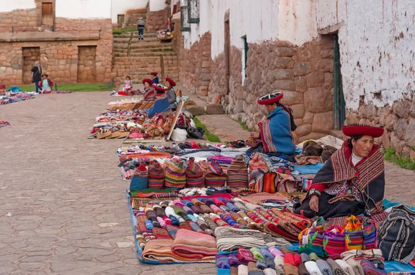 Lokale markt in Chinchero, Peru — Stockfoto