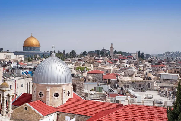 Vista de los monumentos de la Ciudad Vieja de Jerusalén, Israel. — Foto de Stock