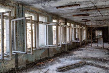 Chernobyl dışlama bölgesinde, Ukrayna Bina terk