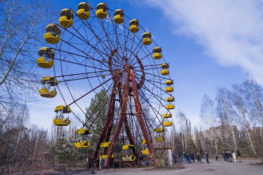 Terk edilmiş eğlence parkında Pripyat, Çernobil dışlama bölgesi, Ukrayna