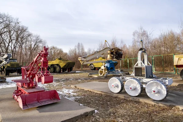 Radio-controlled equipment for radiation treatment in Chernobyl Exclusion Zone, Ukraine — Stock Photo, Image