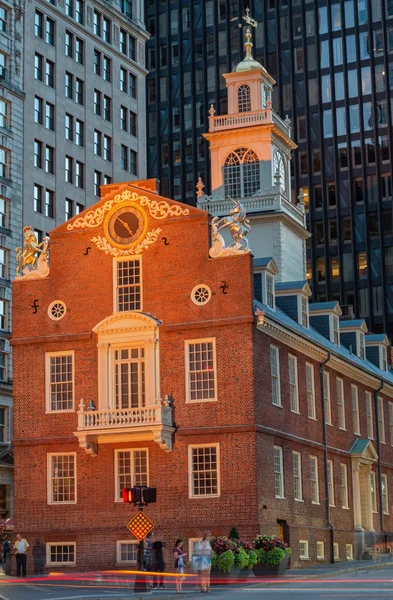Old State House bij nacht in Boston, Verenigde Staten — Stockfoto