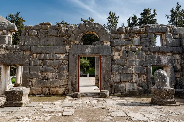 カーフォーバー夫人の古代のシナゴーグ遺跡 イスラエルのバー ミス国立公園 — ストック写真