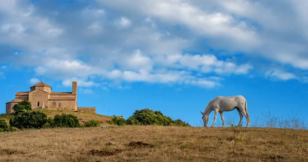 Sant Llorenc Del Munt Benediktinský Klášter Katalánsko Španělsko — Stock fotografie