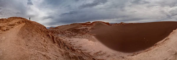 Turistický Pohled Západ Slunce Poušti Valle Luna Atacama Chile — Stock fotografie