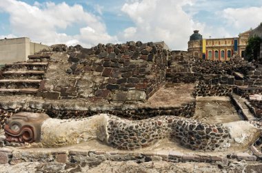 Ruins of Templo Mayor of Tenochtitlan in Mexico City. clipart