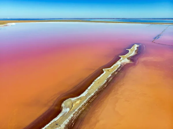 Lago Sal Rosa Ucrania Vista Aérea Del Lago Henyches — Foto de Stock