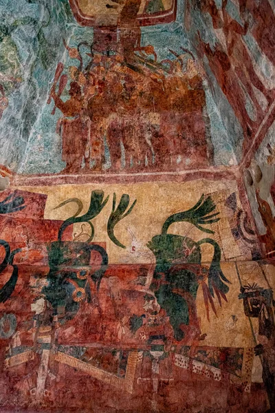 Bonampak Chiapas Mexico December 2019 Ancient Murals Temple Paintings Bonampak — Stock Photo, Image