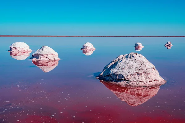 Lago Salato Rosa Ucraina Vista Sul Lago Henyches — Foto Stock