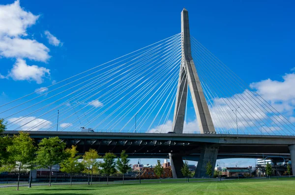 Γέφυρα Zakim Bunker Hill Memorial Στη Βοστώνη Μασαχουσέτη Ηπα — Φωτογραφία Αρχείου