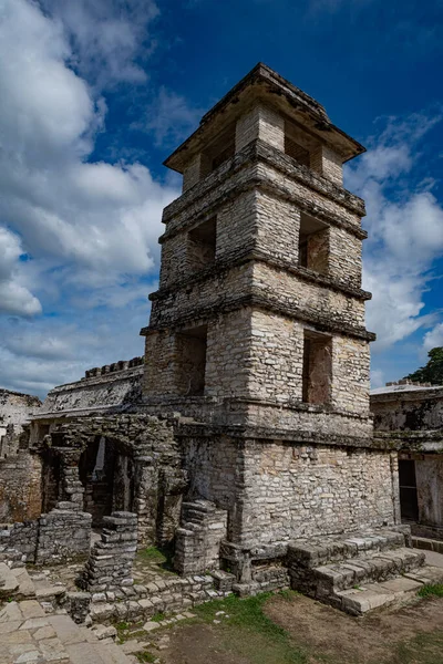 Kilátás Régészeti Lelőhely Palenque Mexikó — Stock Fotó